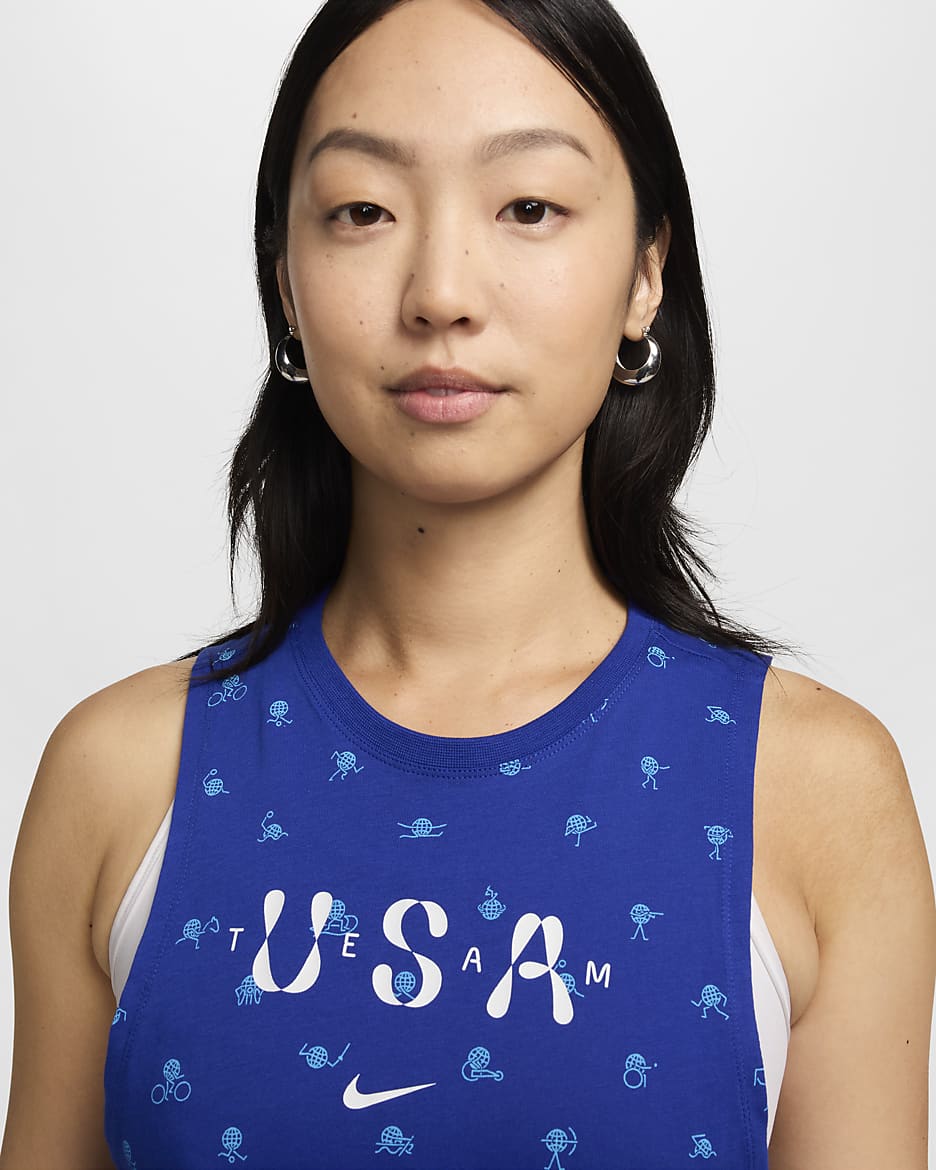 USA Women's Nike Muscle Tank Top - Old Royal