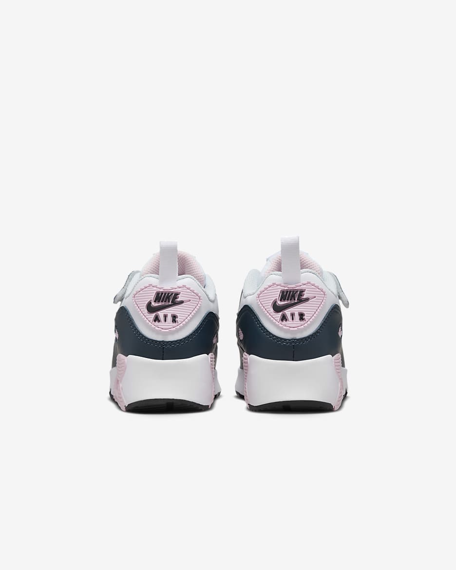 Nike Air Max 90 EasyOn Little Kids' Shoes - White/Pink Foam/Armory Navy/Wolf Grey