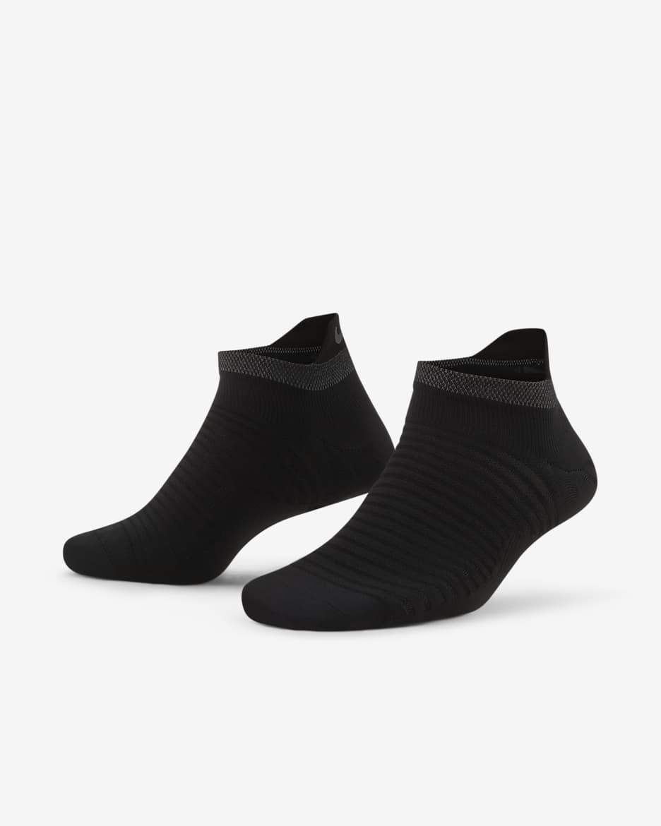 Nike Spark Lightweight No-Show Running Socks - Black/Reflect Silver