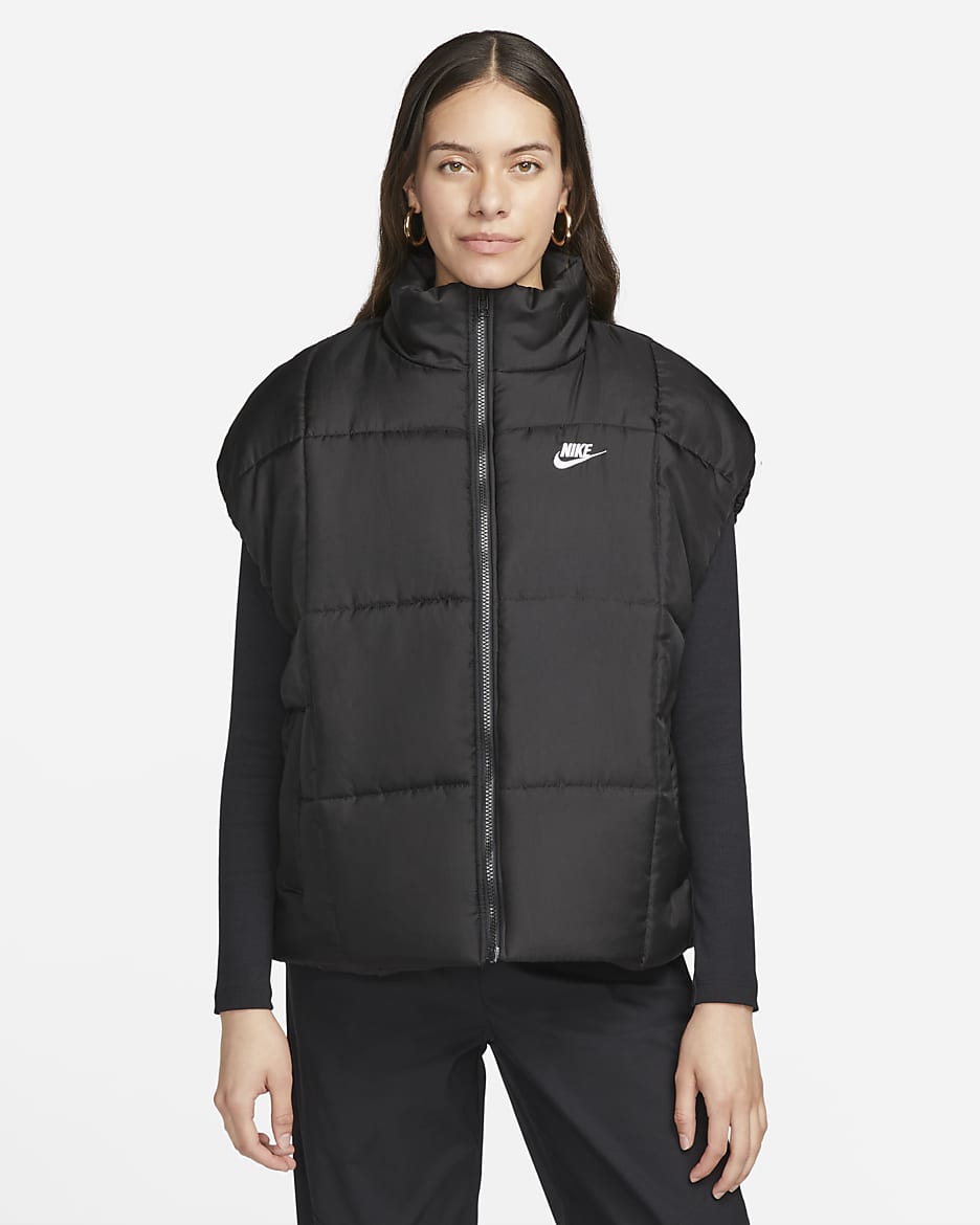 Smanicato ampio Therma-FIT Nike Sportswear Classic Puffer – Donna - Nero/Bianco