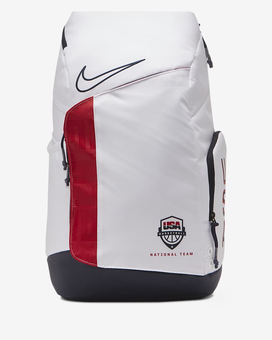 Mochila de básquetbol Nike Team USA Elite Pro - Blanco/Obsidiana/Obsidiana