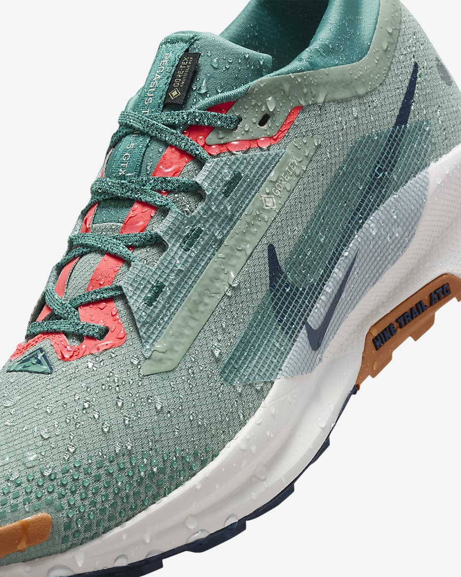 Nike Pegasus Trail 5 GORE-TEX Men's Waterproof Trail-Running Shoes - Jade Horizon/Bicoastal/Pale Ivory/Armoury Navy