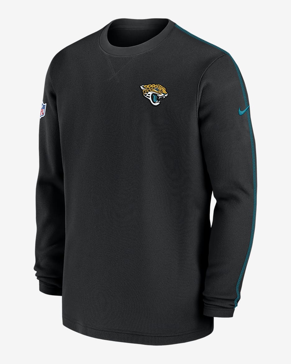 Jacksonville Jaguars Sideline Coach Men’s Nike NFL Long-Sleeve Top - Black/Teal