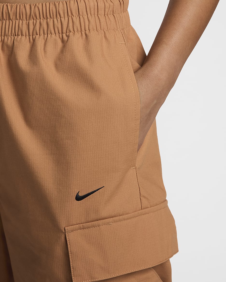 Nike Sportswear Everything Wovens Women's Mid-Rise Cargo Trousers - Flax/Black