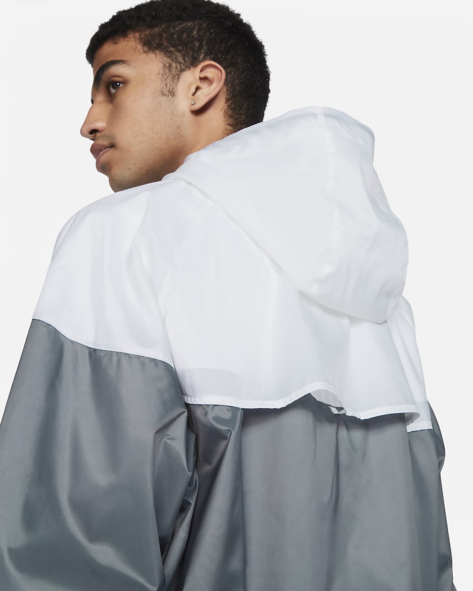 Huvjacka Nike Sportswear Windrunner för män - Smoke Grey/Vit/Smoke Grey/Svart