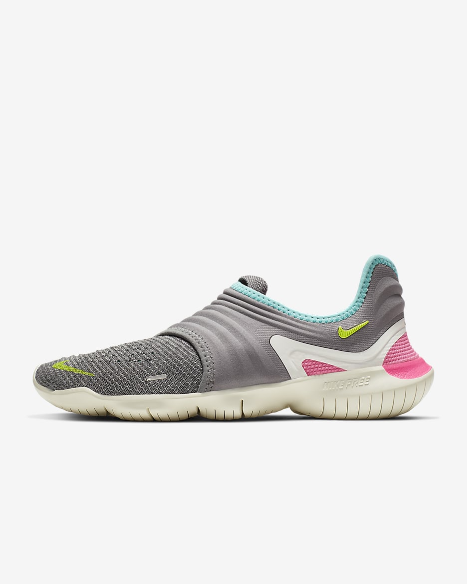 Nike Free RN Flyknit 3.0 Damen-Laufschuh - Gunsmoke/Aurora Green/Volt