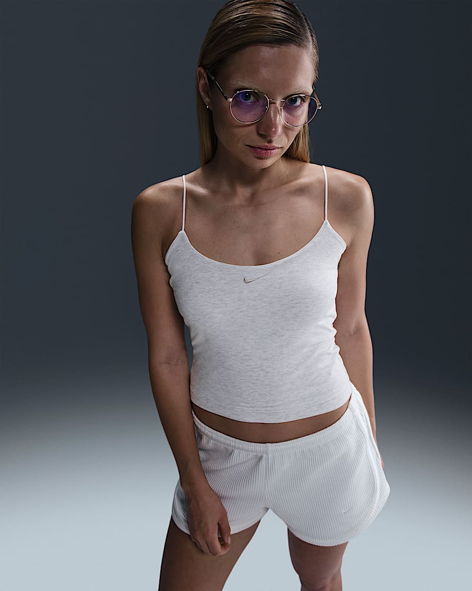 Nike Sportswear Chill Knit Women's Tight Cami Tank Top - Birch Heather/Light Orewood Brown