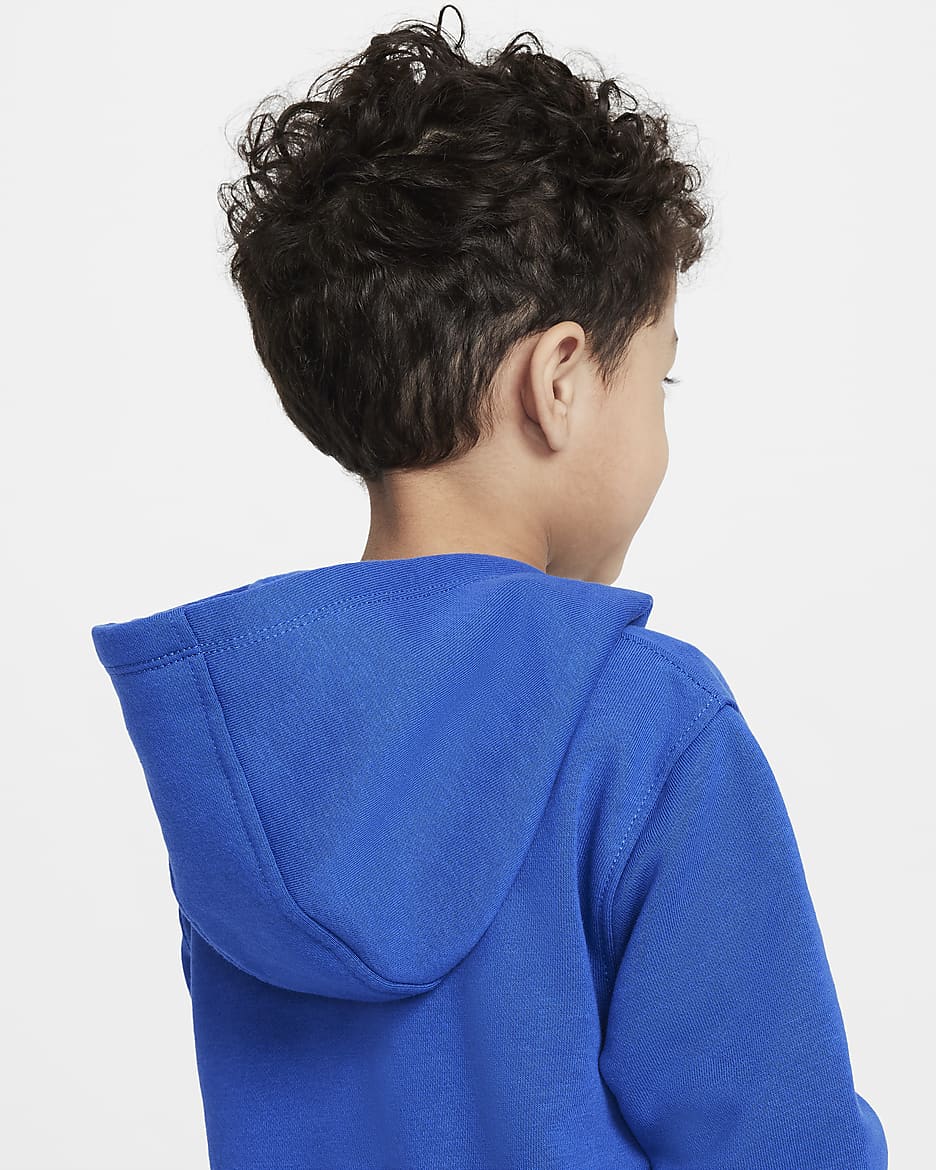 Conjunto de dos piezas de sudadera con gorro infantil Nike Full-Zip Club Set - Royal juego