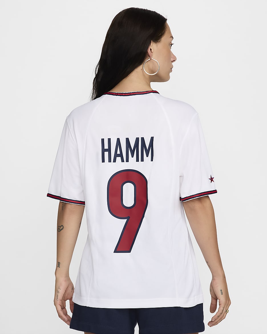 Mia Hamm USWNT 1999 Neuauflage Nike Replika-Fußballtrikot (Damen) - Weiß/Royal Blue