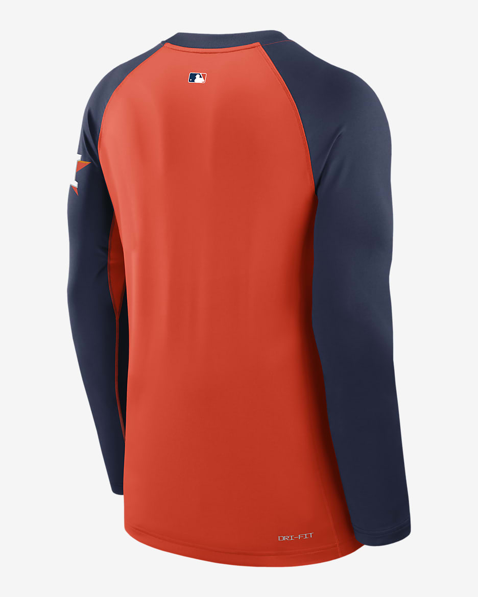 Houston Astros Authentic Collection Game Time Men's Nike Dri-FIT MLB Long-Sleeve T-Shirt - Orange