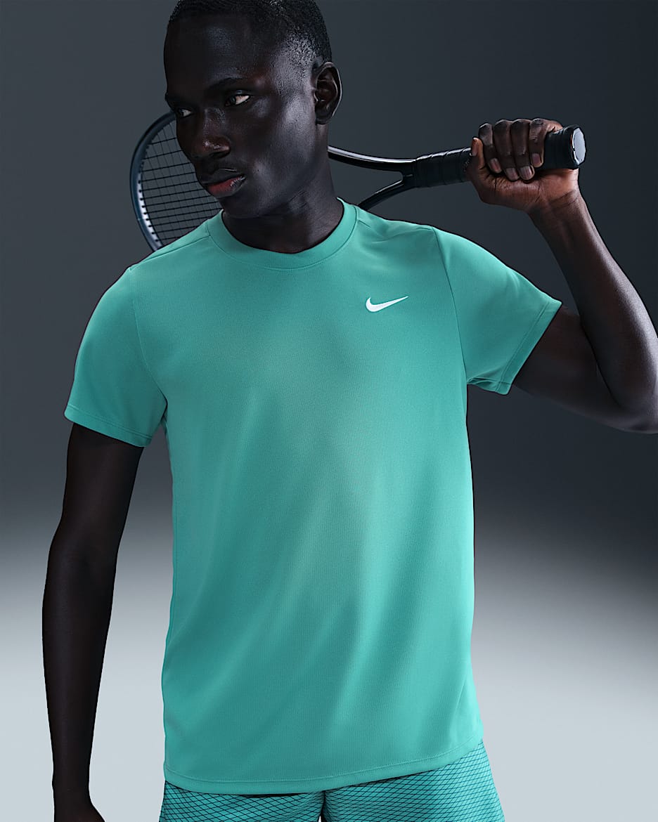 NikeCourt Victory Men's Dri-FIT Tennis Top - Washed Teal/White