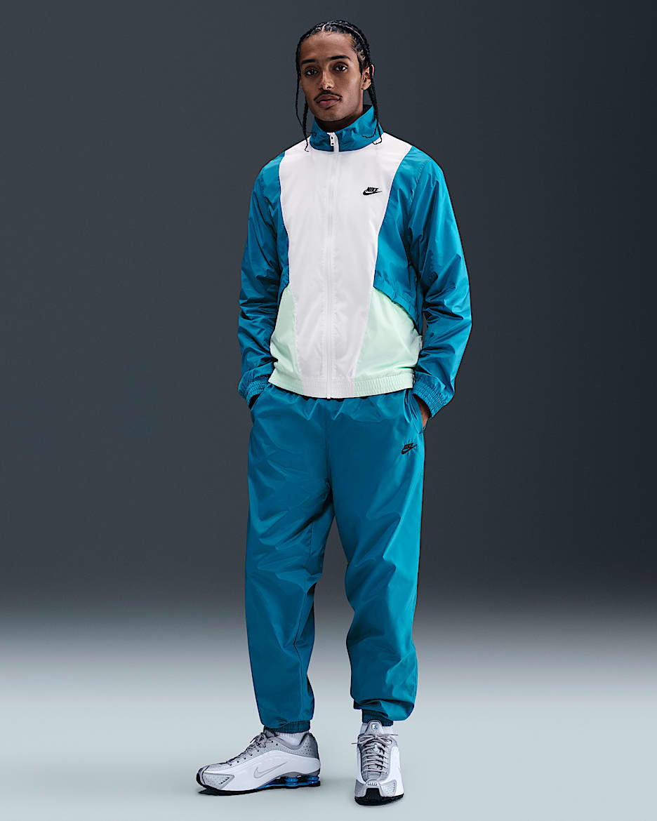 Nike Club geweven trainingspak voor heren - Green Abyss/Mint Foam/Wit/Zwart