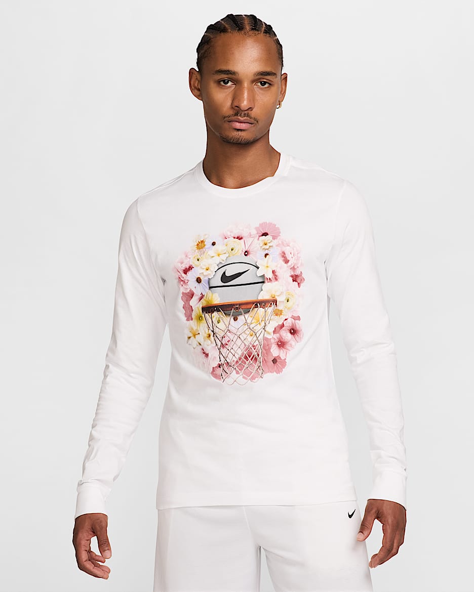 Nike Men's Max90 Long-Sleeve Basketball T-Shirt - White