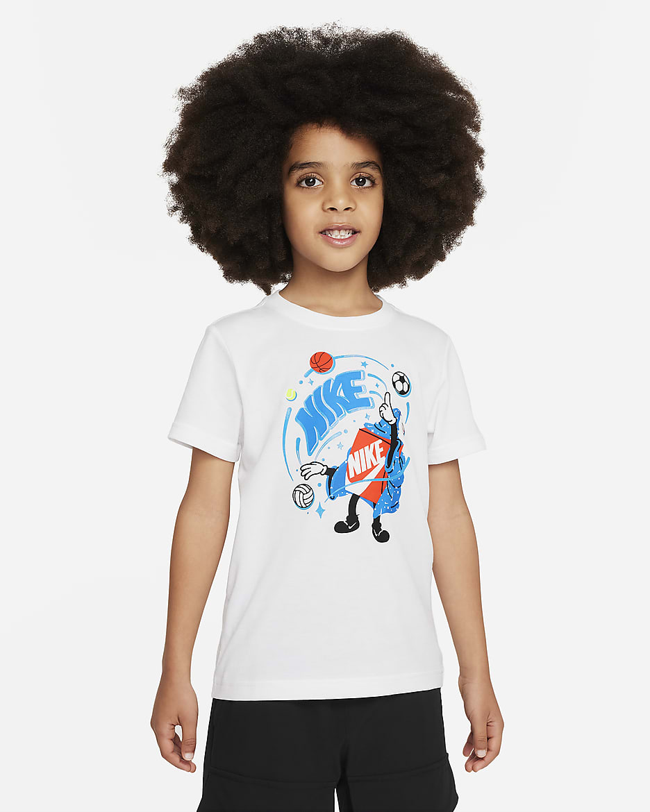 Playera estampada para niño talla pequeña Nike - Blanco