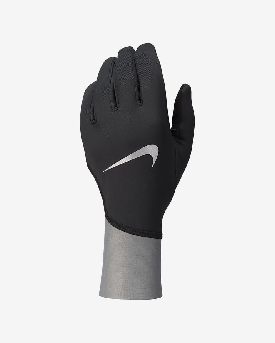 Guanti da running di peso medio Therma-FIT Nike Pacer – Donna - Nero/Smoke Grey/Argento