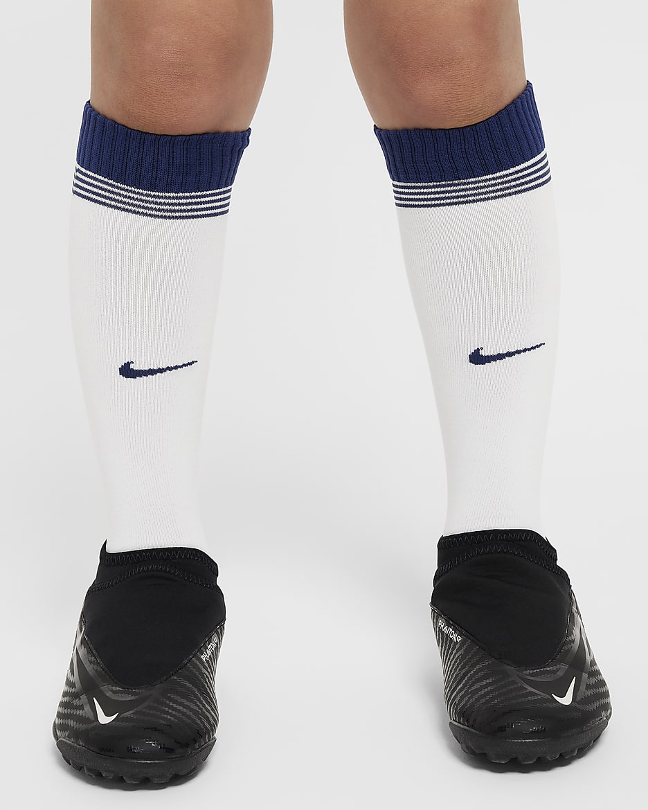 Tottenham Hotspur 2024/25 Stadium Home Younger Kids' Nike Football Replica 3-Piece Kit - White/Binary Blue/Binary Blue