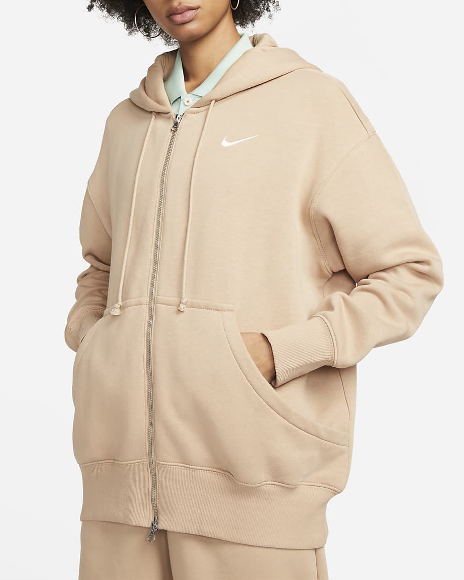 Nike Sportswear Phoenix Fleece Women's Oversized Full-Zip Hoodie - Hemp/Sail