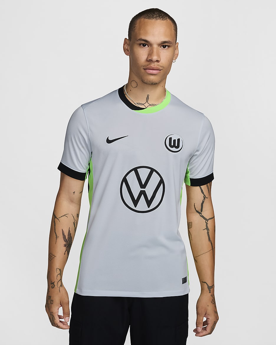 Tercera equipación Stadium VfL Wolfsburgo 2024/25 Camiseta de fútbol Replica Nike Dri-FIT - Hombre - Pure Platinum/Sub Lime/Negro/Negro