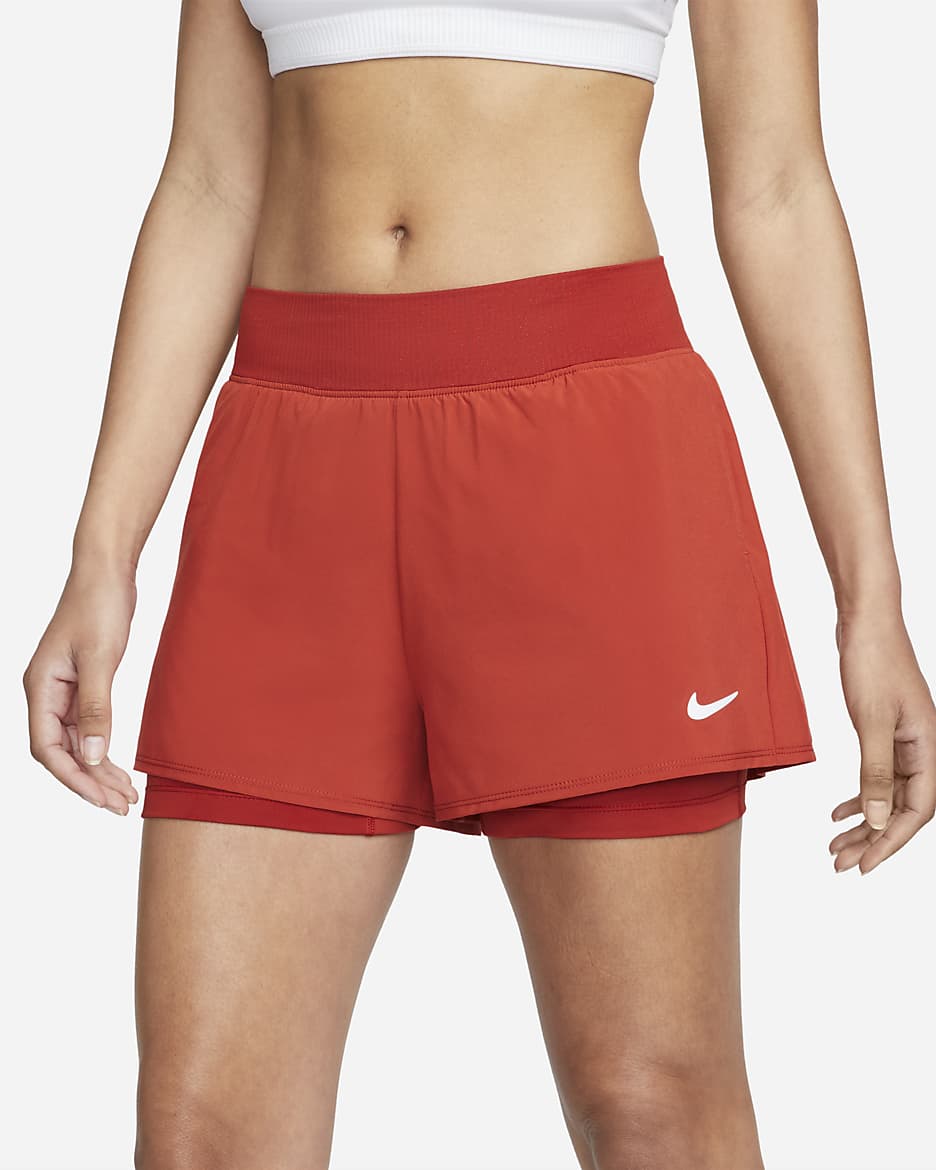 NikeCourt Victory Women's Tennis Shorts - Cinnabar/White