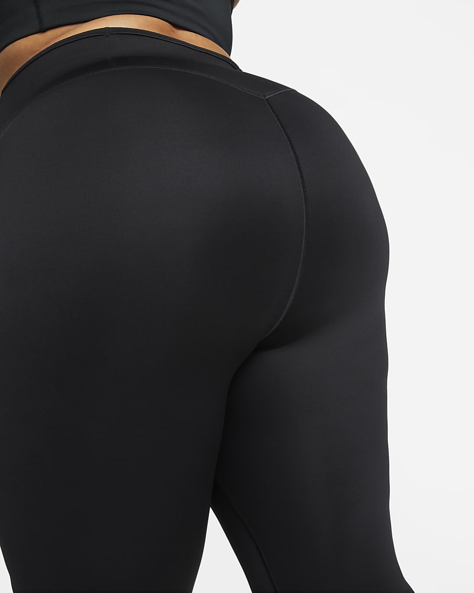 Legging 7/8 à taille haute et maintien supérieur avec poches Nike Go pour femme (grande taille) - Noir/Noir