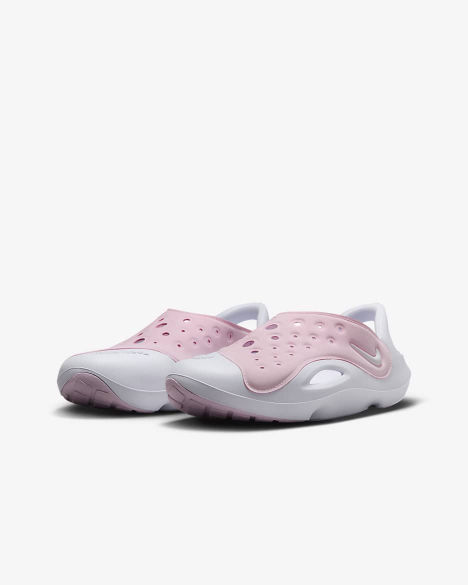 Sandalias para niños grandes Nike Aqua Swoosh - Espuma rosa/Blanco