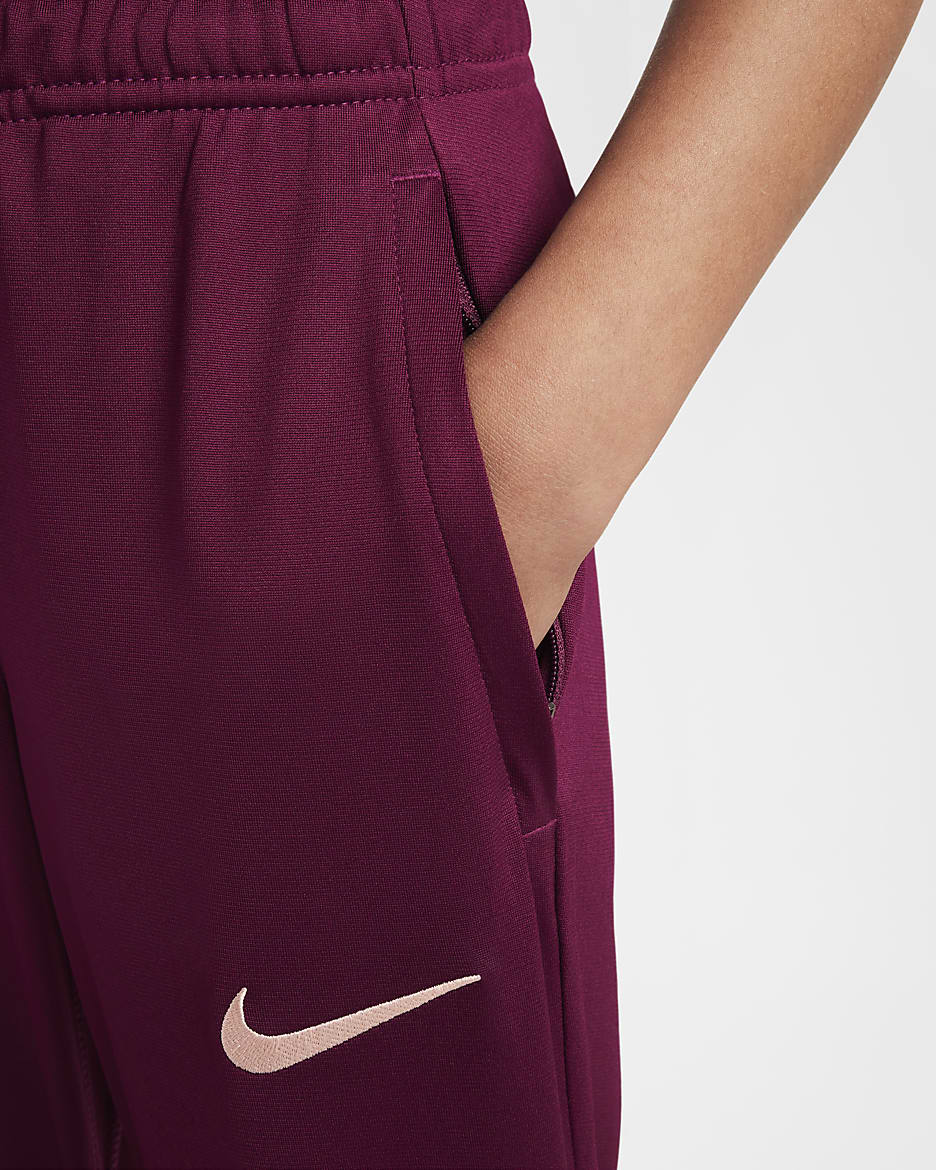 Paris Saint-Germain Strike Nike Dri-FIT strikket fotballtracksuit til store barn - Geode Teal/Bordeaux/Guava Ice