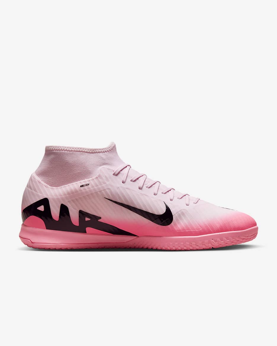 Nike Mercurial Superfly 9 Academy IC High-Top Soccer Shoes - Pink Foam/Black