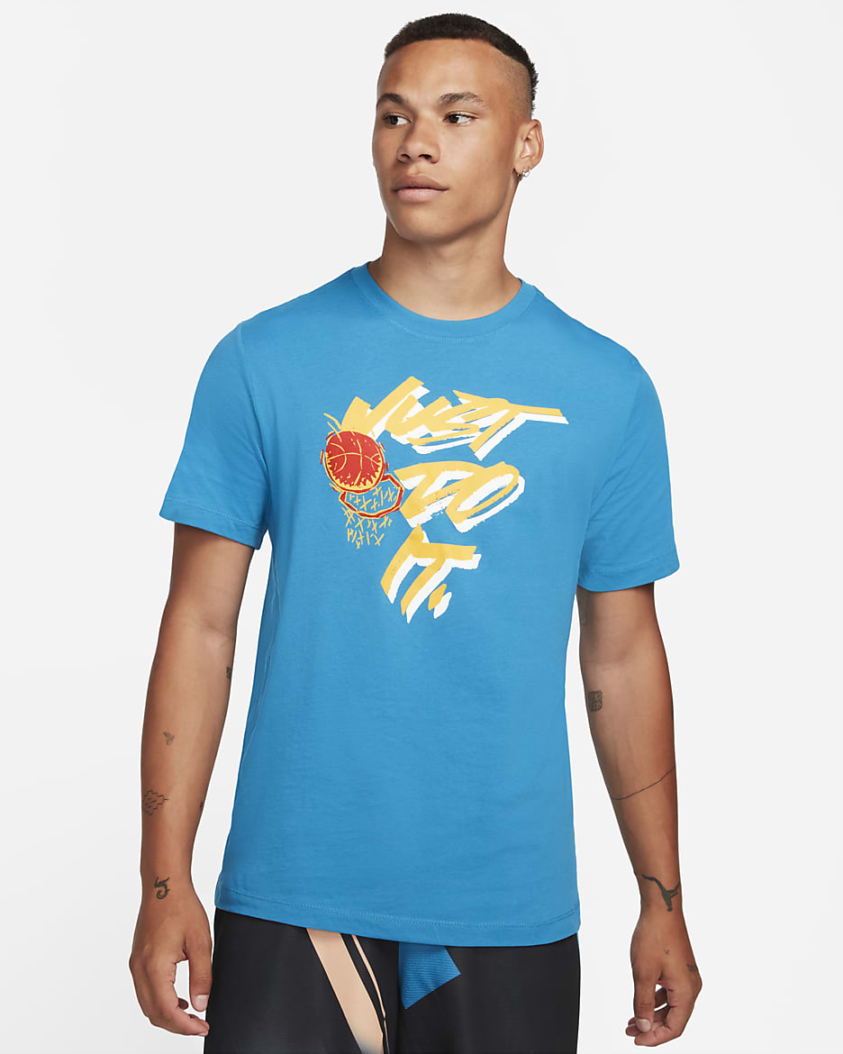 Playera de básquetbol para hombre Nike Dri-FIT "Just Do It" - Azul imperial