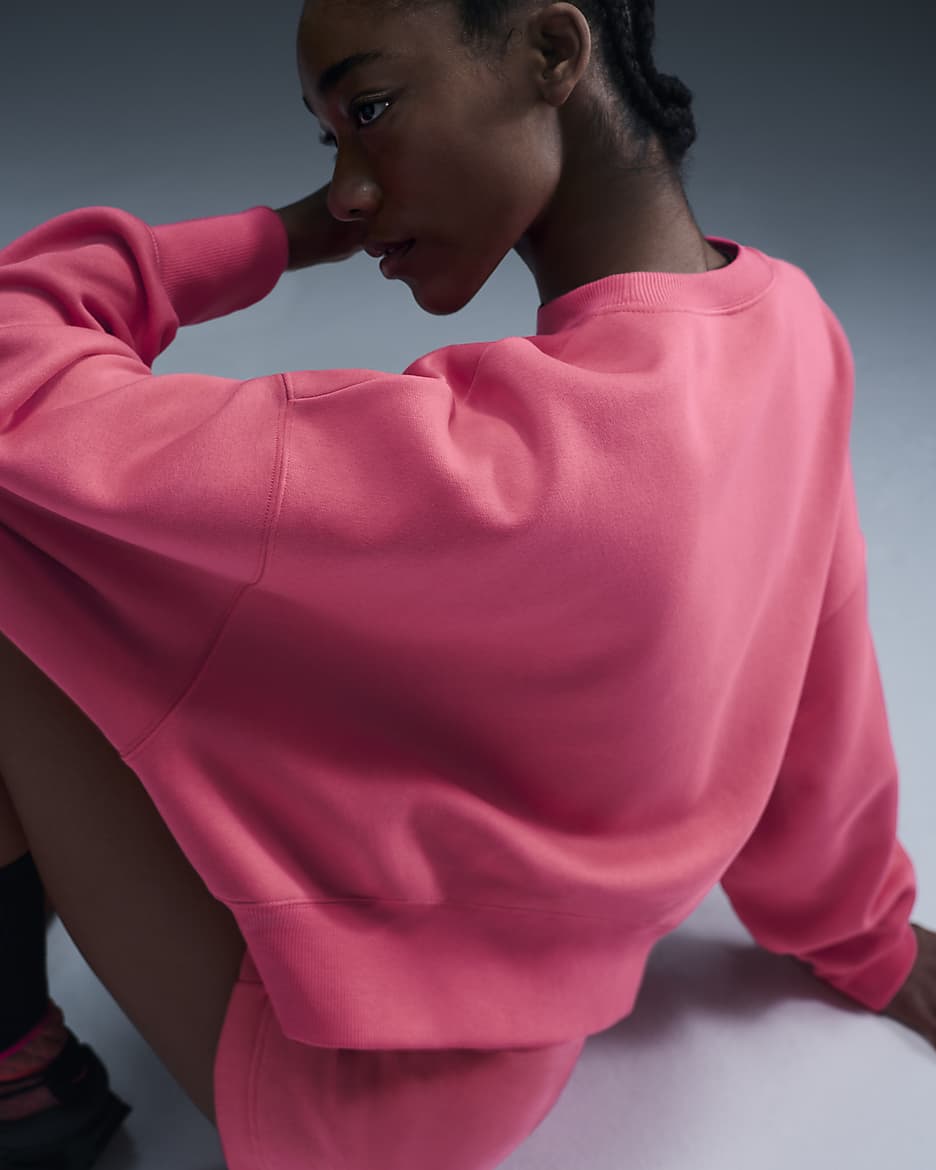Nike Sportswear Phoenix Fleece ekstra, ekstra stor sweatshirt med rund hals til dame - Aster Pink/Sail