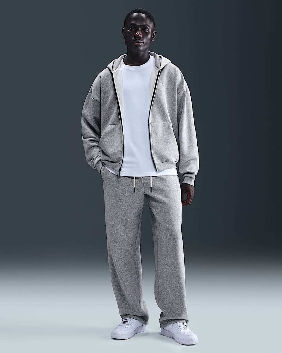 Nike Standard Issue Men's Therma-FIT Brushed Open-Hem Basketball Pants - Dark Grey Heather/Black