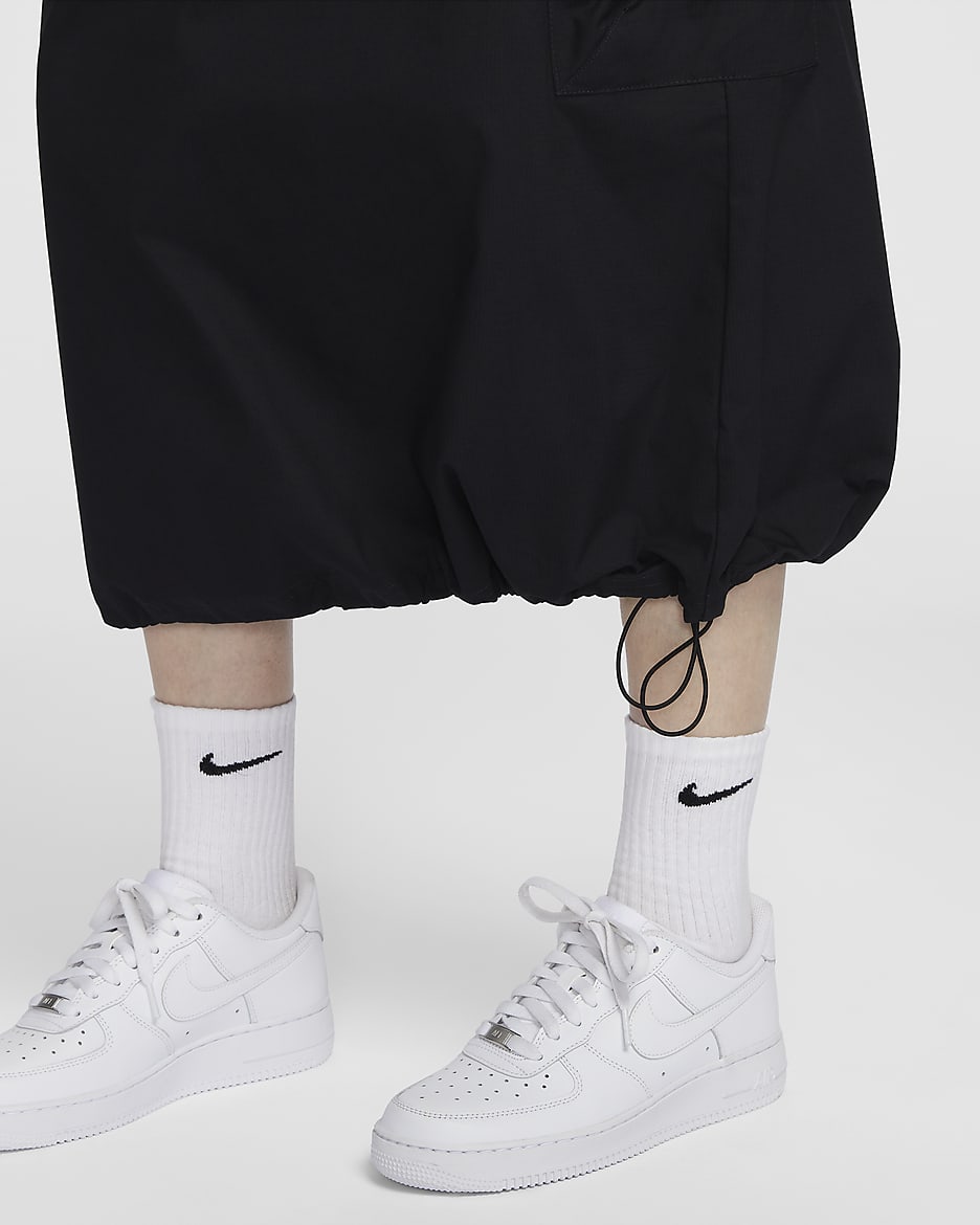 Nike Sportswear Essential Women's Mid-Rise Woven Cargo Midi Skirt - Black/White