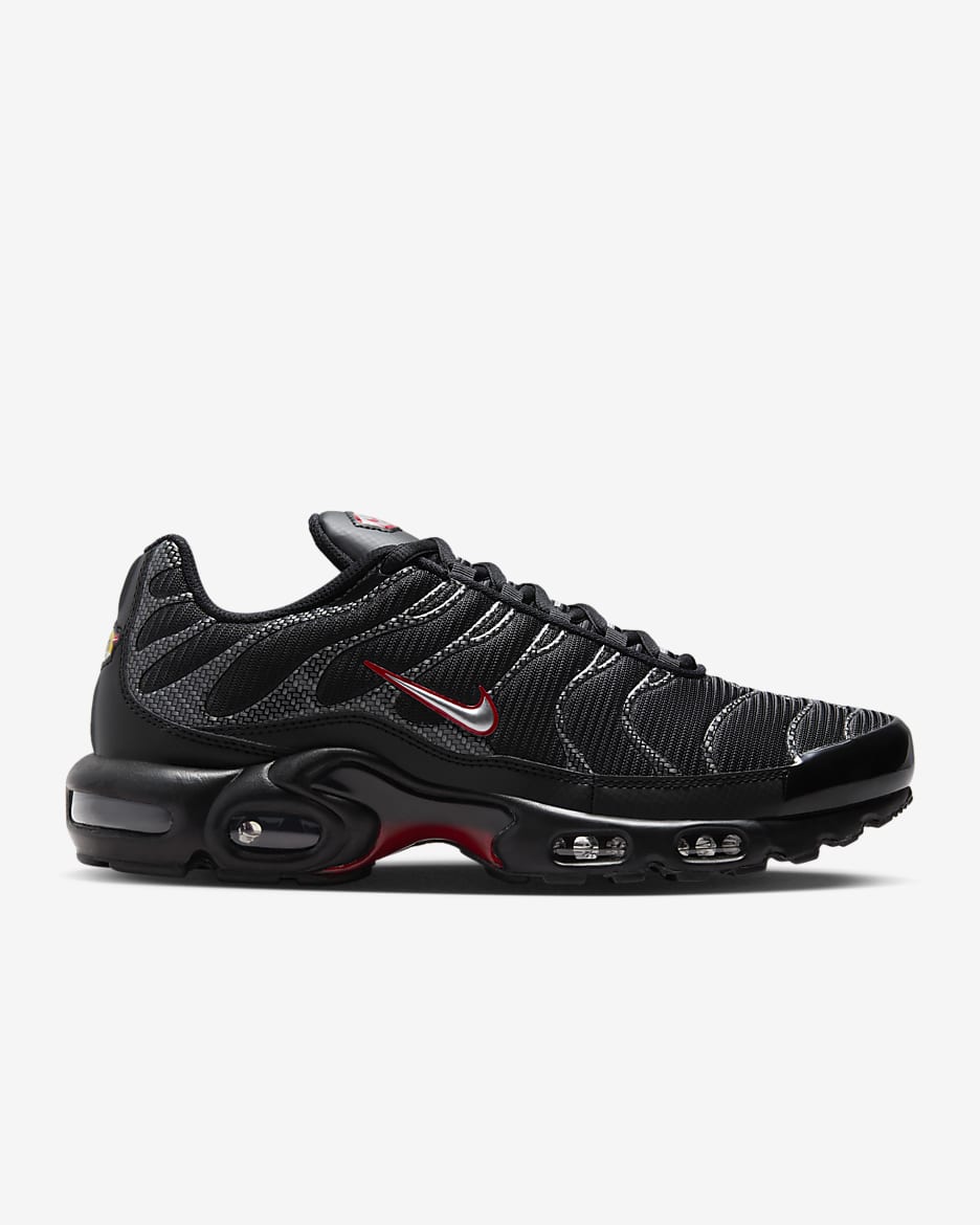 Chaussure Nike Air Max Plus pour homme - Noir/University Red/Metallic Silver