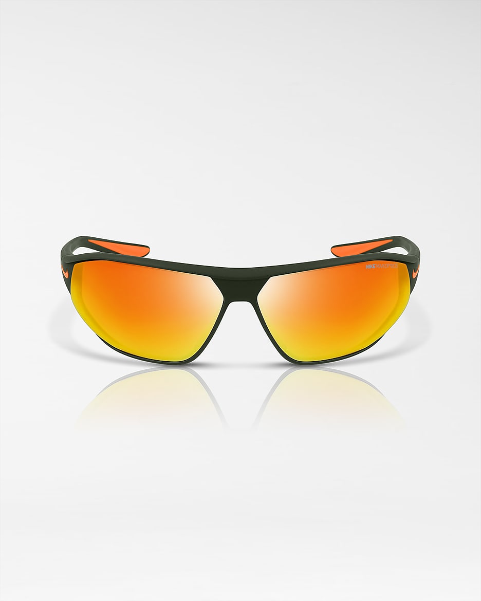 Nike Aero Swift Mirrored Sunglasses - Cargo Khaki/Total Orange