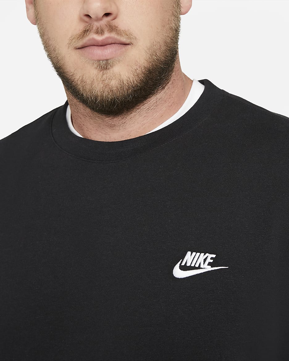 Nike Sportswear Club Fleece Men's Crew - Black/White