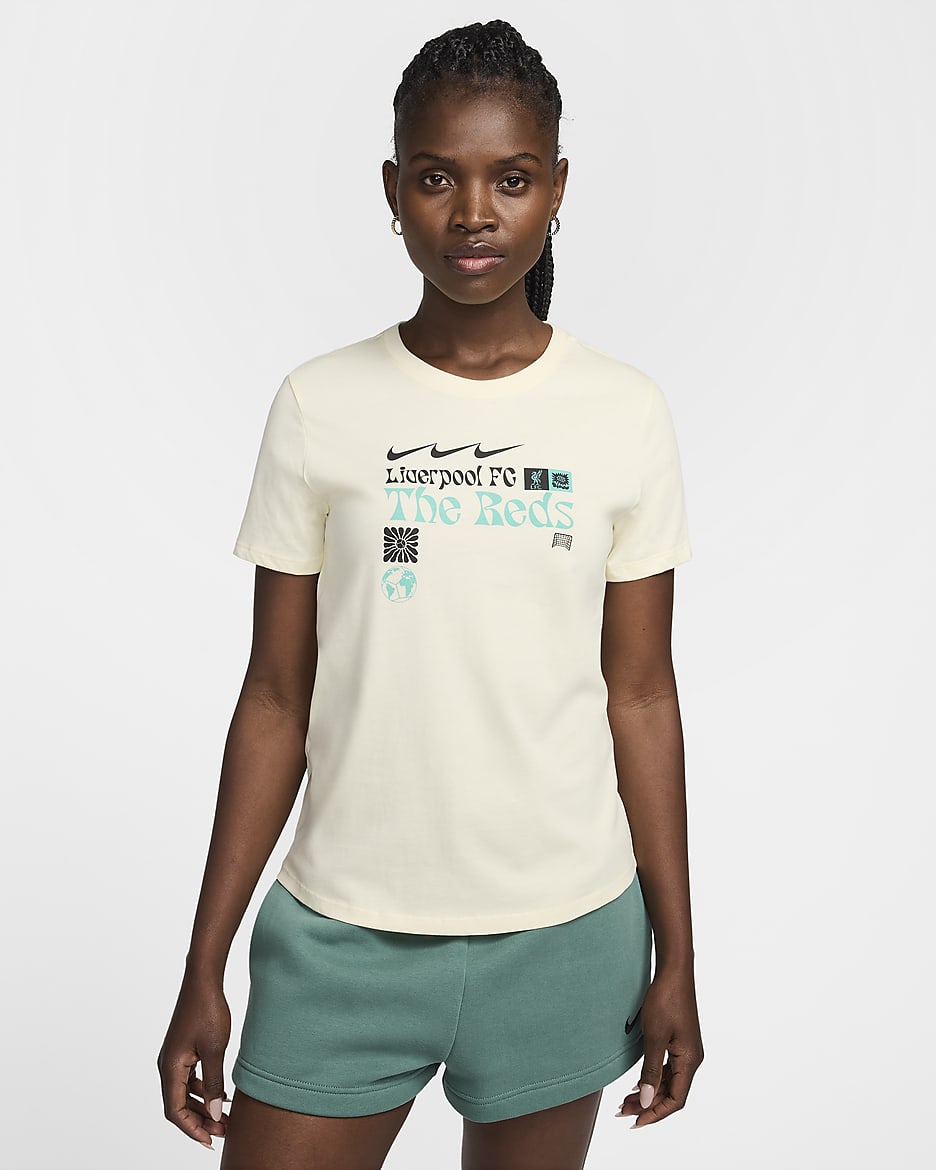 Playera de fútbol Nike del Liverpool FC para mujer - Leche de coco