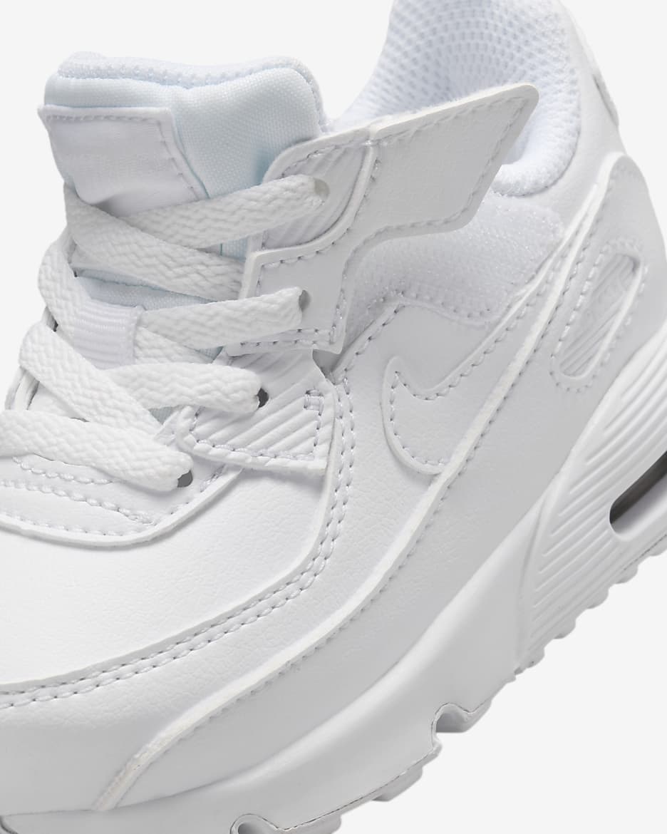 Chaussure Air Max 90 EasyOn pour bébé et tout-petit - Blanc/Metallic Silver/Blanc