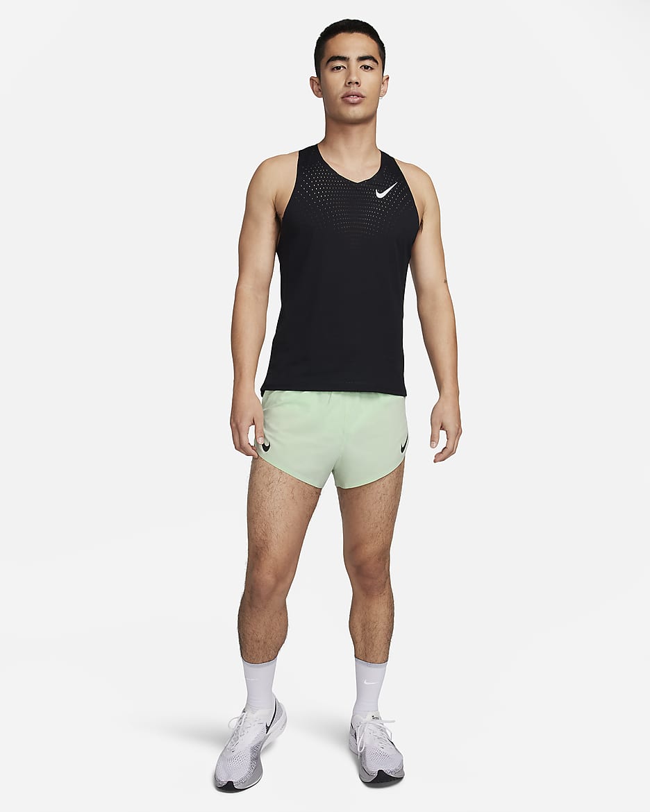 Nike AeroSwift Men's Dri-FIT ADV 5cm (approx.) Brief-Lined Running Shorts - Vapour Green/Black