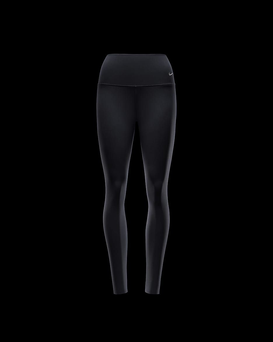 Nike Zenvy leggings i full lengde med lett støtte og høyt liv til dame - Svart/Svart