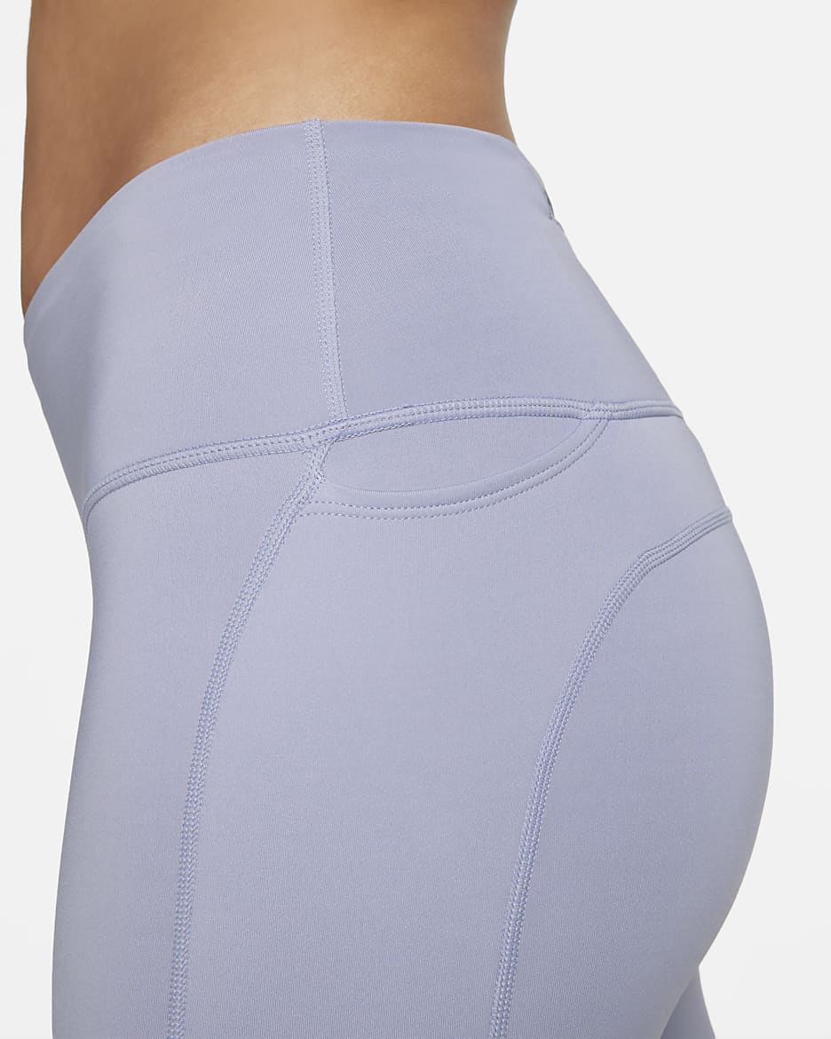 Nike Fast 7/8-Lauf-Leggings mit mittelhohem Bund und Taschen für Damen - Indigo Haze