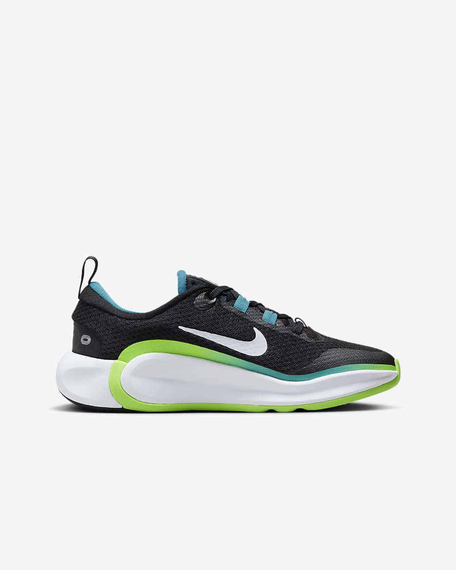 Nike Infinity Flow løpesko til store barn - Svart/Aquamarine/Green Strike/Football Grey