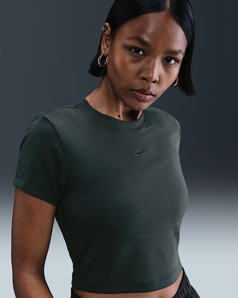 Nike Sportswear Chill Knit Women's Cropped T-Shirt - Seaweed