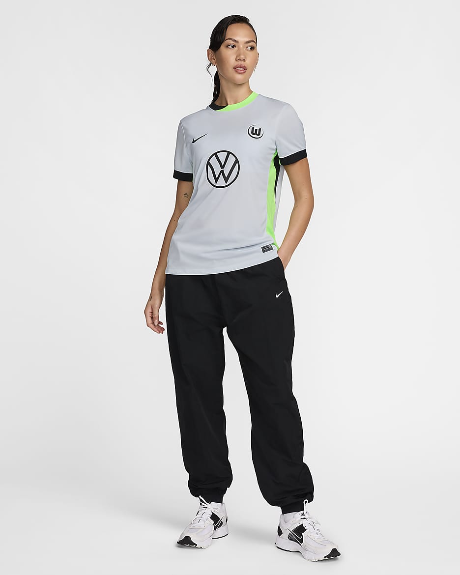 VfL Wolfsburg 2024/25 Stadium Third Nike Replika-Fußballtrikot mit Dri-FIT-Technologie (Damen) - Pure Platinum/Sub Lime/Schwarz/Schwarz