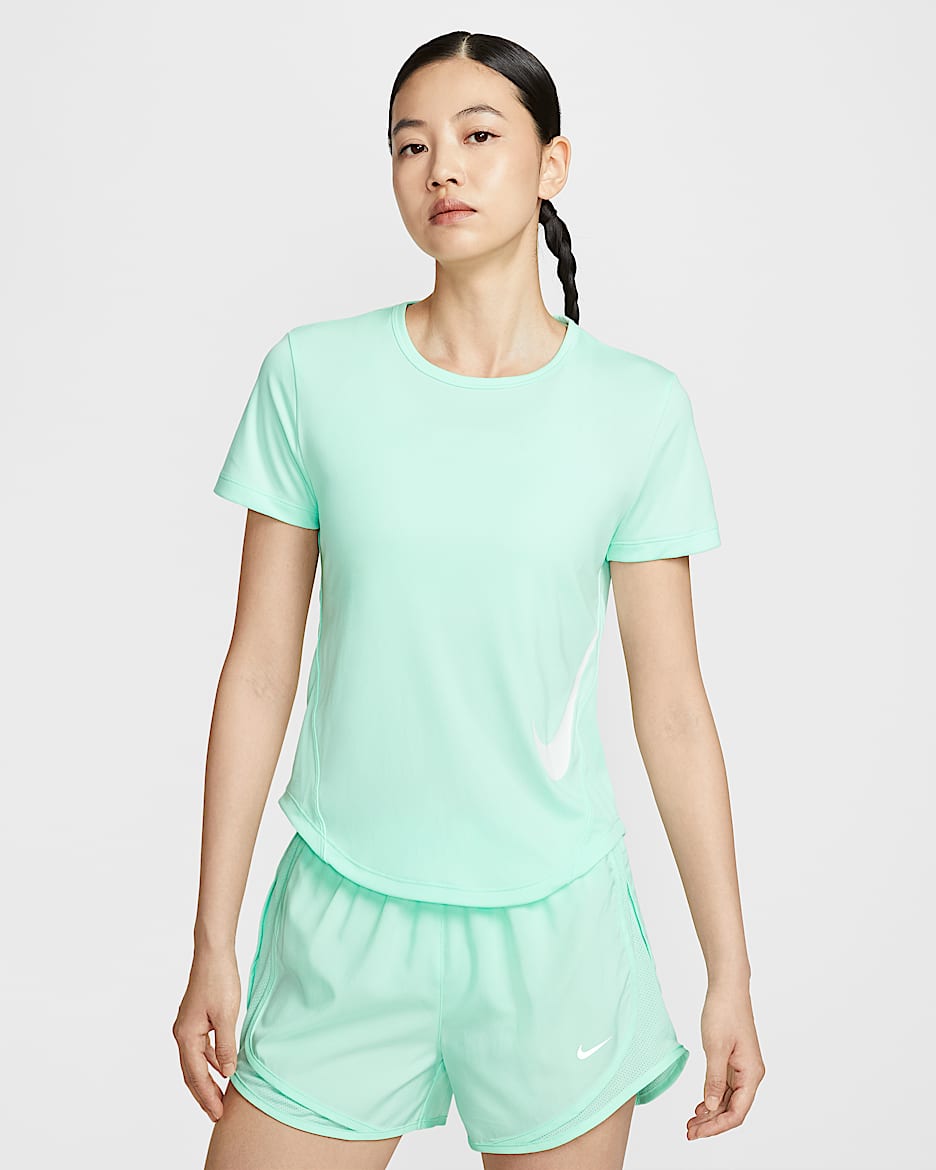 Nike Tempo Swoosh Run Women's Dri-FIT Short-Sleeve Running Top - Mint Foam/White