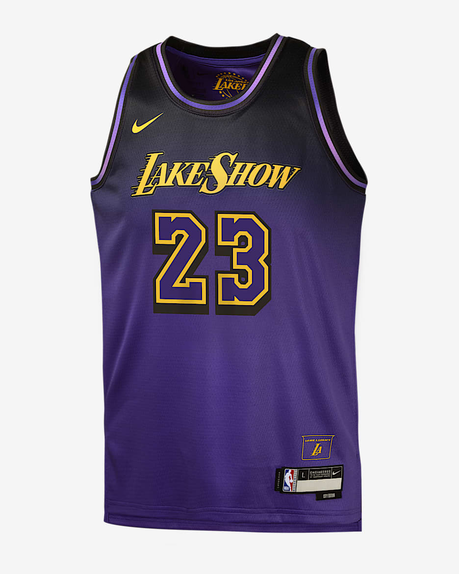 LeBron James Los Angeles Lakers 2024/25 City Edition Big Kids' Nike Dri-FIT NBA Swingman Jersey - Field Purple
