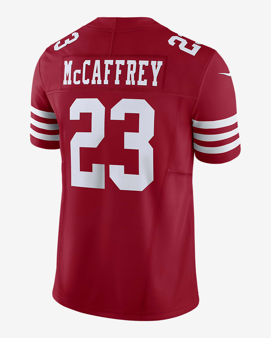 Jersey de fútbol americano Nike Dri-FIT de la NFL Limited para hombre Christian McCaffrey San Francisco 49ers - Escarlata