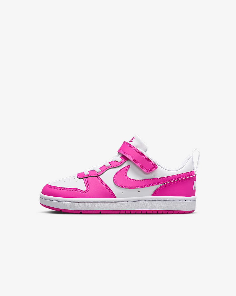Calzado para niños de preescolar Nike Court Borough Low Recraft - Blanco/Fucsia láser