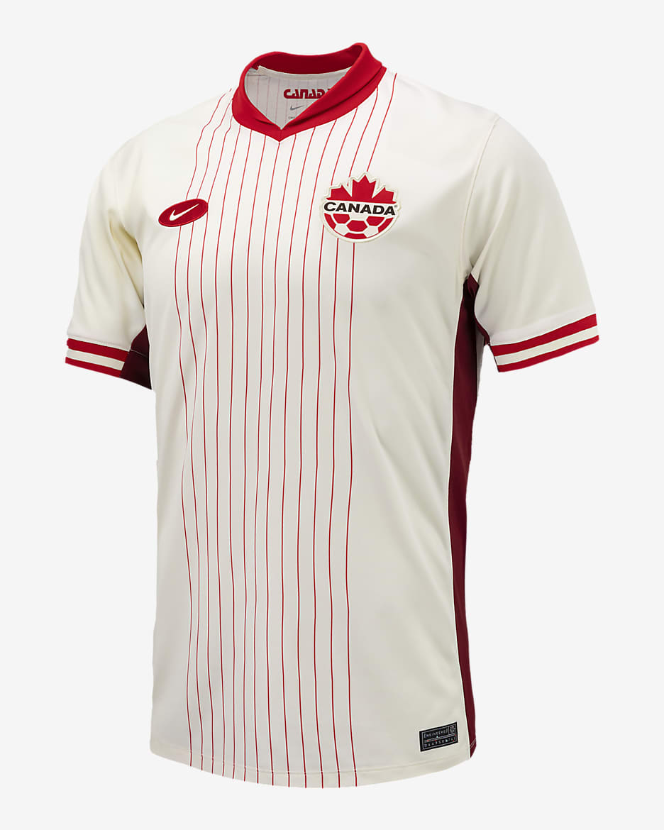 Jersey de fútbol Nike Dri-FIT Replica de Canadá visitante 2024 Stadium para hombre - Marfil