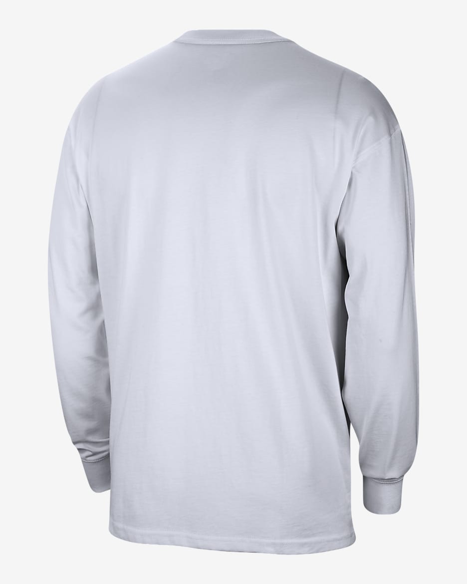 Michigan Max90 Men's Nike College Crew-Neck Long-Sleeve T-Shirt - White