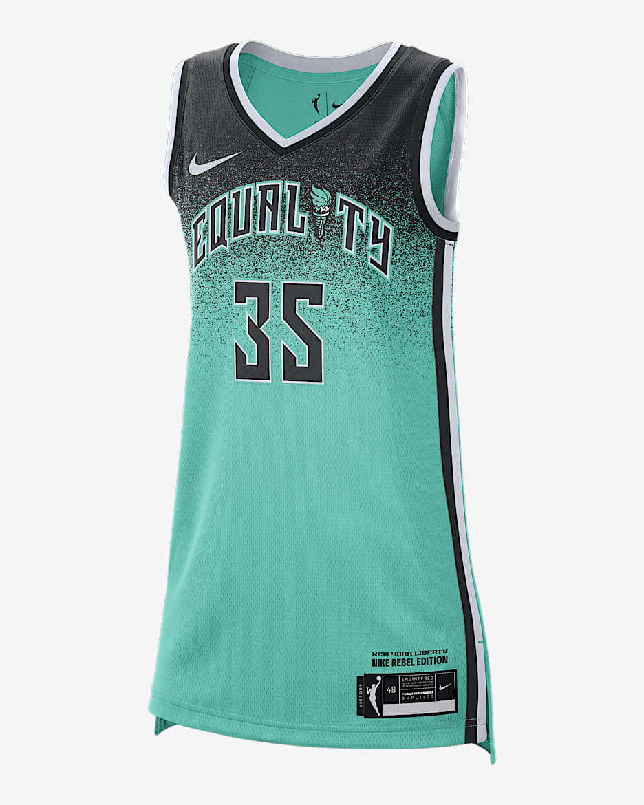 Jersey Nike Dri-FIT de la WNBA Victory Jonquel Jones New York Liberty 2023 - Menta
