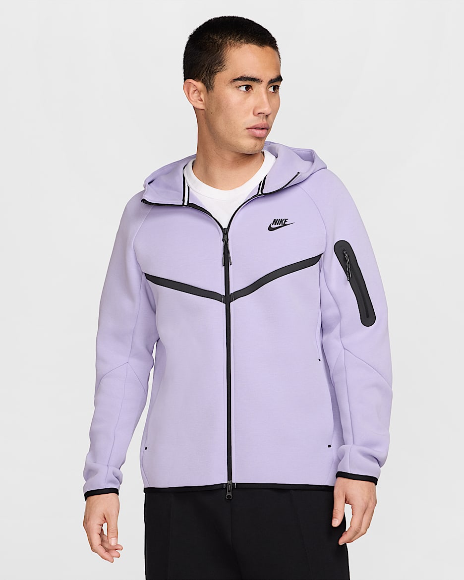 Nike Tech Men's Full-Zip Windrunner Hoodie - Hydrangeas/Black